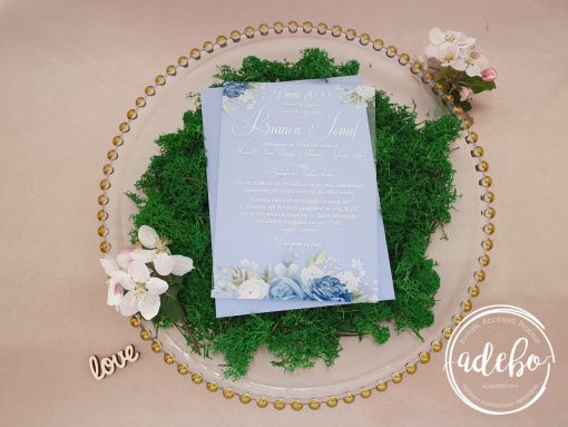 Alternative view of Invitatii nunta plexiglas - White and Blue