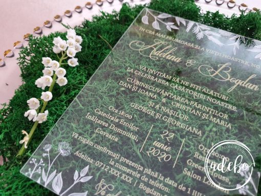 Alternative view of Invitatii nunta plexiglas - White and Gold