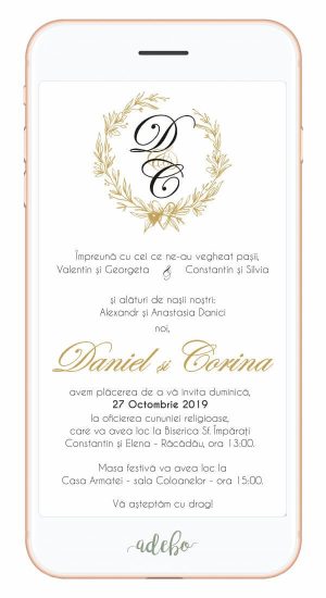 Invitatie nunta electronica - Monograma