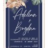 Invitatie nunta electronica - Palm & Navy Blue