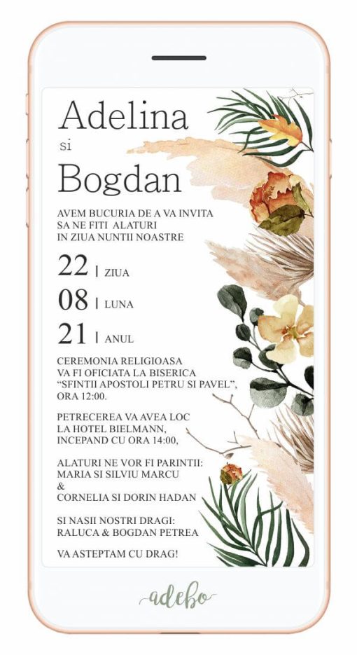 Invitatie nunta electronica - Protea
