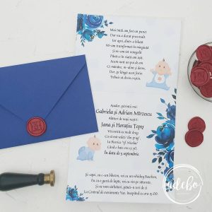 Invitatie de botez Albastru Regal 4