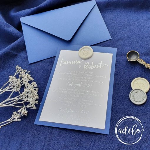 Invitatia de nunta Blue & Silver 4