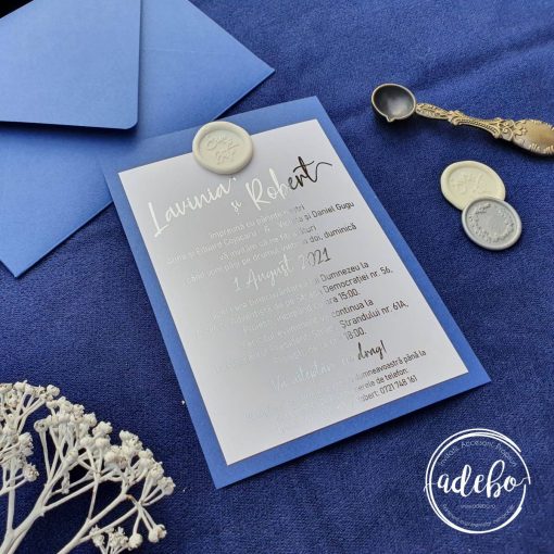 Invitatia de nunta Blue & Silver