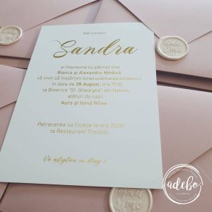 Invitatie de botez Dusty Rose 2