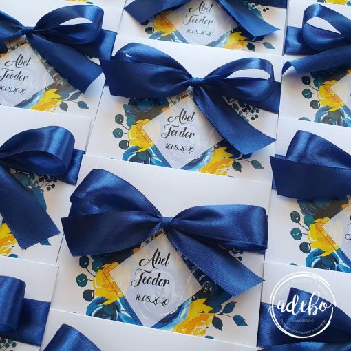 Invitatie de botez Navy Lemon 1