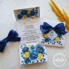Invitatie de botez Navy Lemon