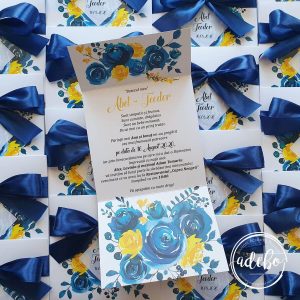 Invitatie de botez Navy Lemon 2