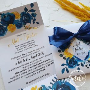 Invitatie de botez Navy Lemon 3
