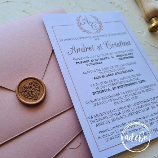 Invitatia de nunta Criana Dusty Rose 1