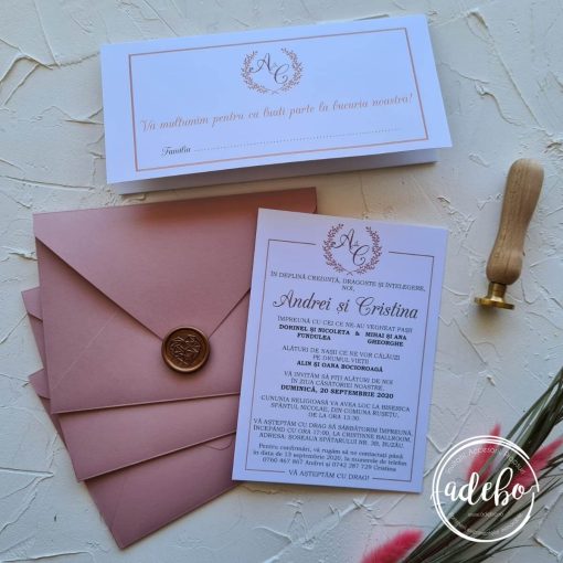 Invitatia de nunta Criana Dusty Rose 2