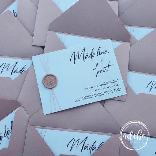 Invitatie de nunta Clear Dusty Rose 2