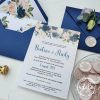 Invitatie de nunta Navy blue & pink