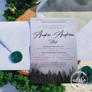 Invitatie de nunta Misty Forest 2