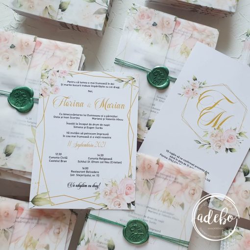 Alternative view of Invitatia de nunta Pink Roses