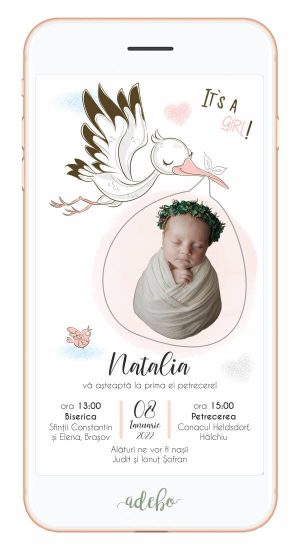 Invitatie digitala de botez - Barza