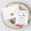 Invitatie botez - flori marsala