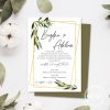 Invitatie de nunta - frunze maslin