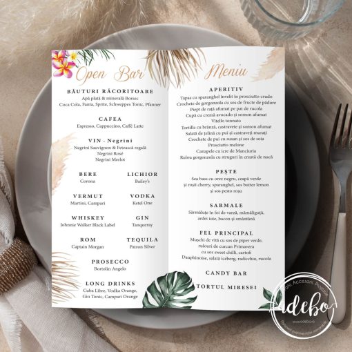 Meniu nunta - Exotic 1