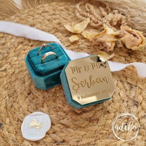 Cutiuta verighete - Verde smarald