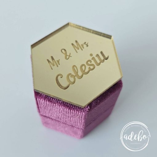 Cutiuta verighete lila personalizata