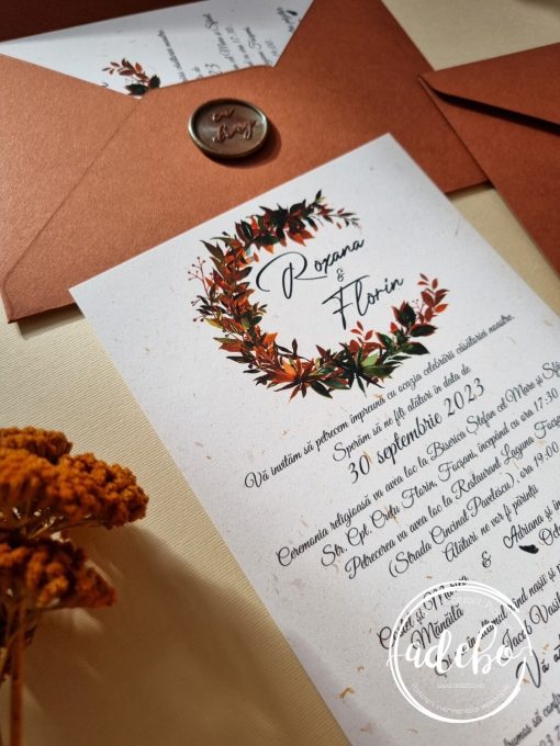 Invitatie de nunta tematica toamna