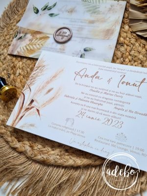 Invitatie nunta cu frunze