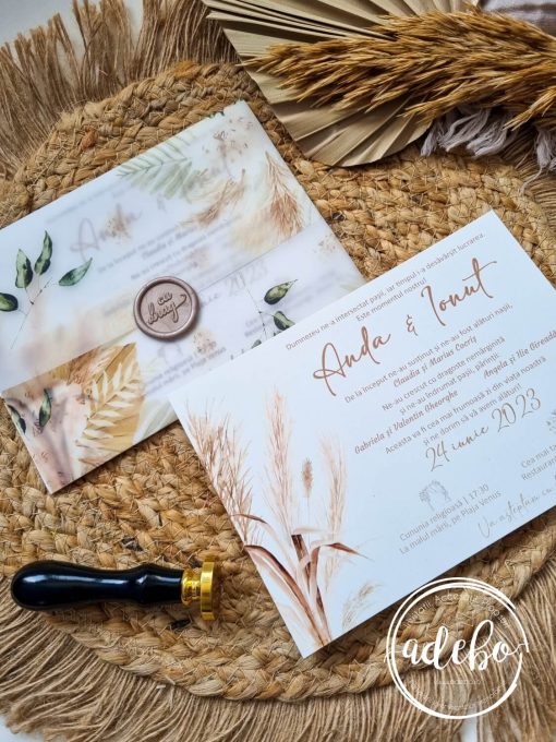 Invitatie nunta pampas