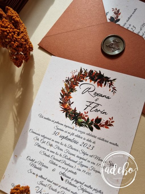 Invitatie nunta toamna