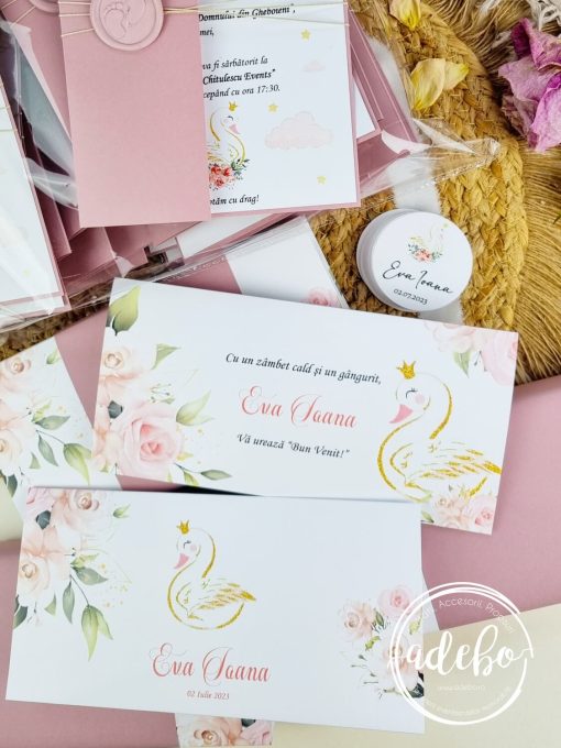 Invitatie botez Lebada si flori 2