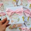 Invitatie botez ursulet si baloane roz