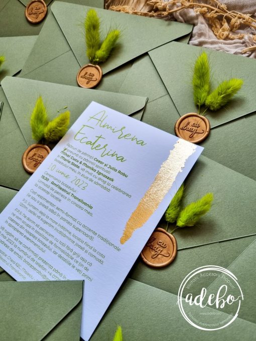 Invitatie botez verde olive 1