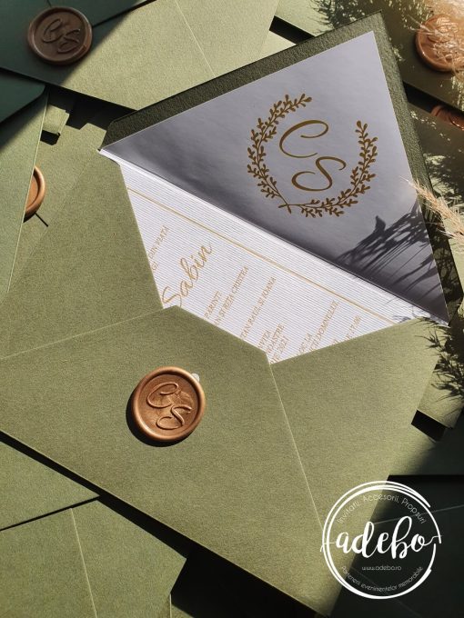 Invitatie nunta Criana Verde olive 2