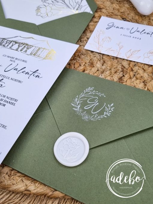 Invitatie nunta Luxury peonies 2