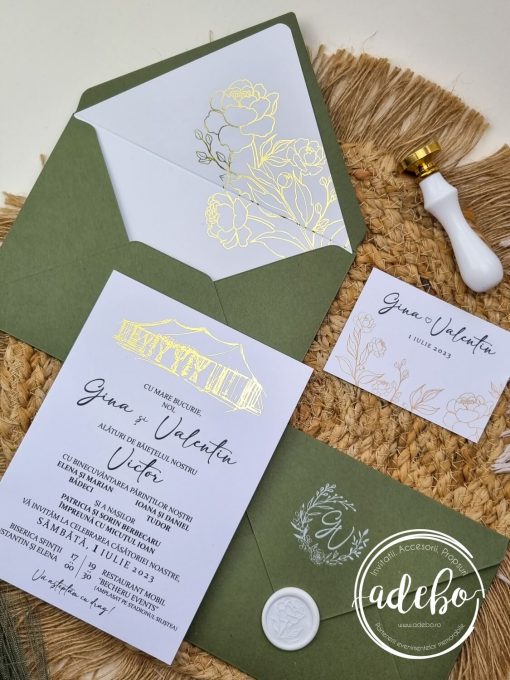 Invitatie nunta Luxury peonies 3