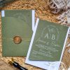 Invitatie nunta Olive & White
