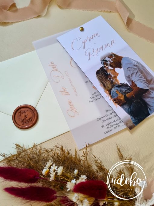 Invitatie nunta cu poza Save the Date 1