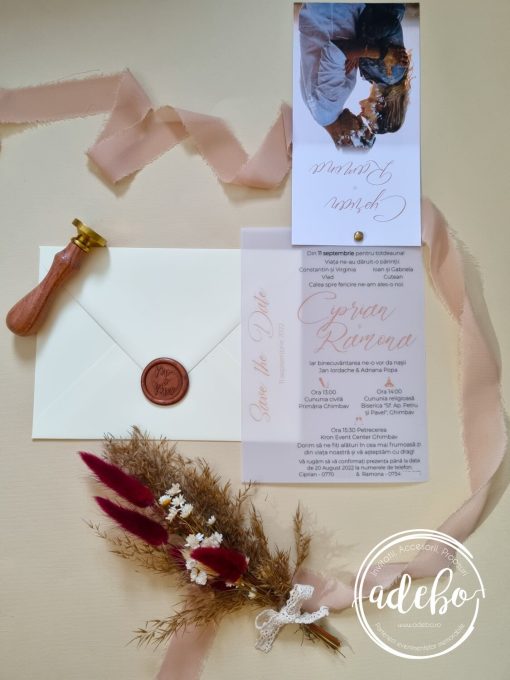 Invitatie nunta cu poza Save the Date 2