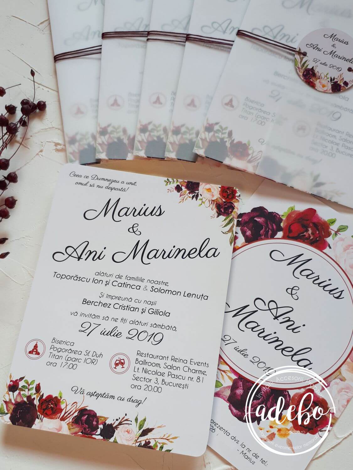 Invitatie nunta Flori Marsala