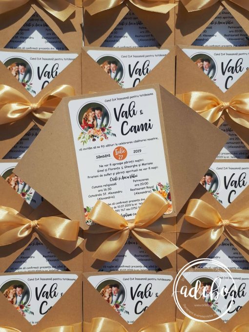 Invitatie nunta cu poza Kraft