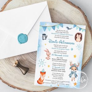 Invitatie botez - tematica Iarna