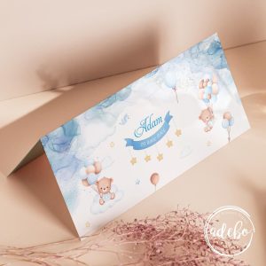 Plic bani botez - Ursuleti si baloane 1