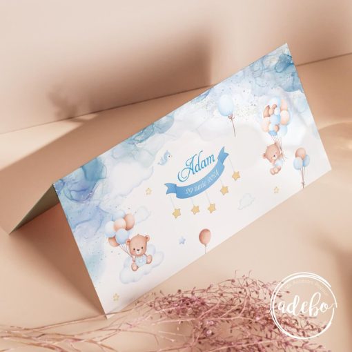 Plic bani botez - Ursuleti si baloane 1