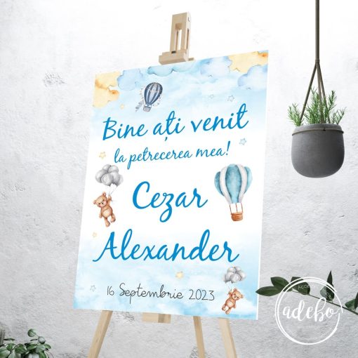 Afis Welcome Ursuleti si baloane cu aer cald