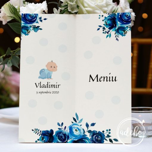 Meniu botez - albastru regal 1