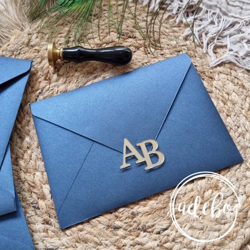 Plic invitatii nunta - Albastru mineral