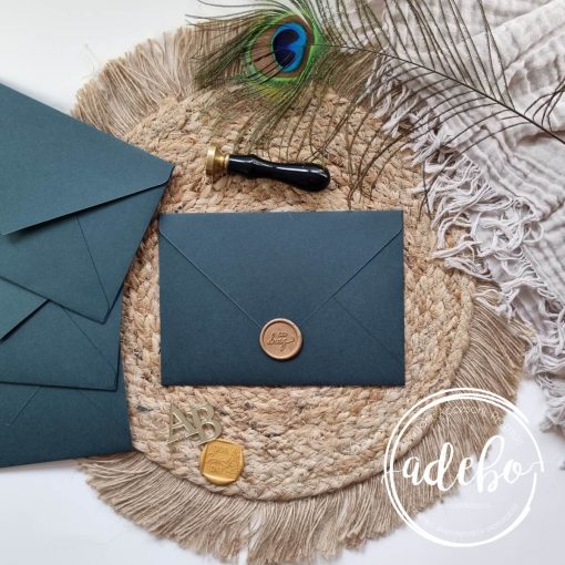 Plic verde dark - verde inchis - invitatii nunta