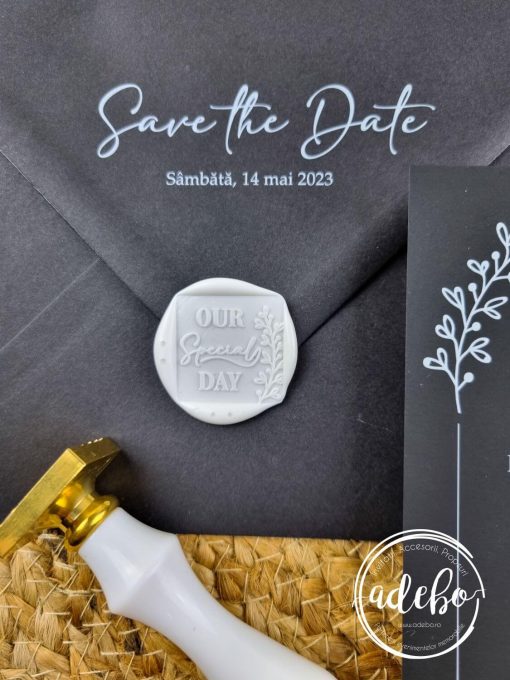Invitatie nunta black & white 1