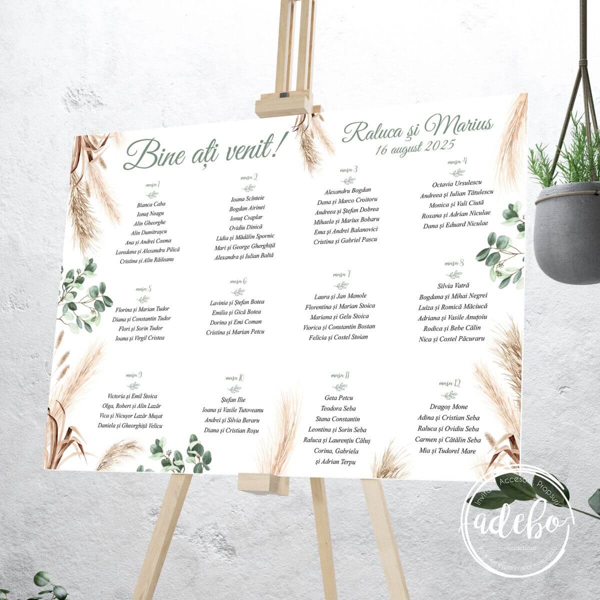 Lista invitati Eucalipt si Pampas