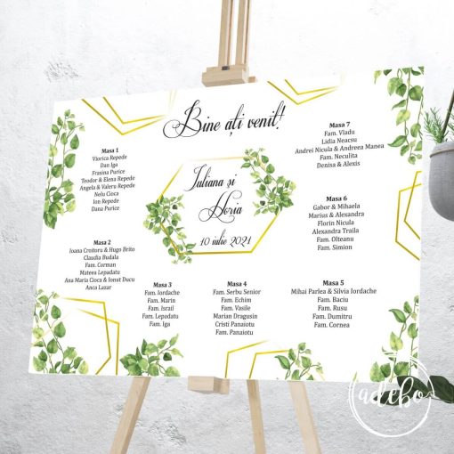 Lista invitati Greenery Gold
